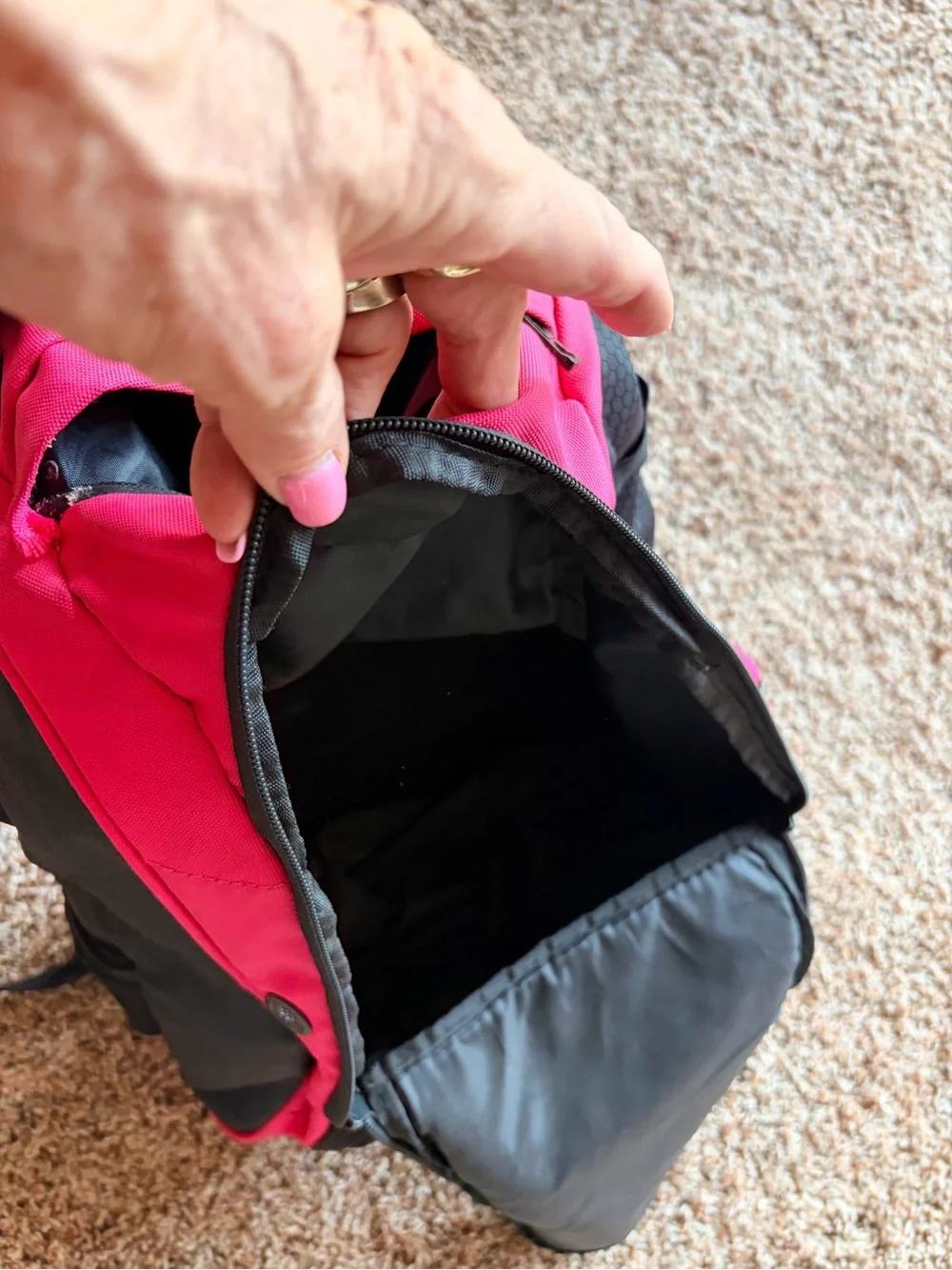 Pink & Black Daypack Backpack - Lightweight Outdoor Pack